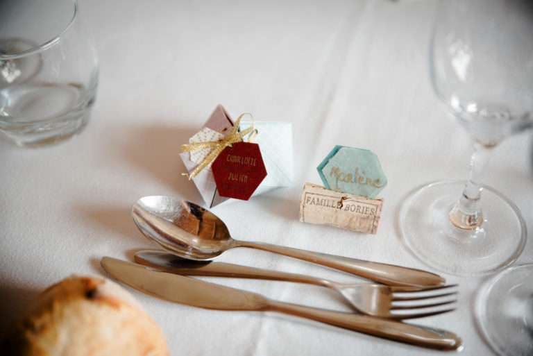 Présentation table et confection des boites à dragées